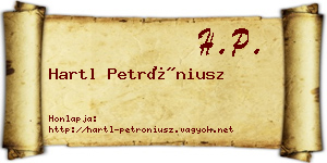 Hartl Petróniusz névjegykártya